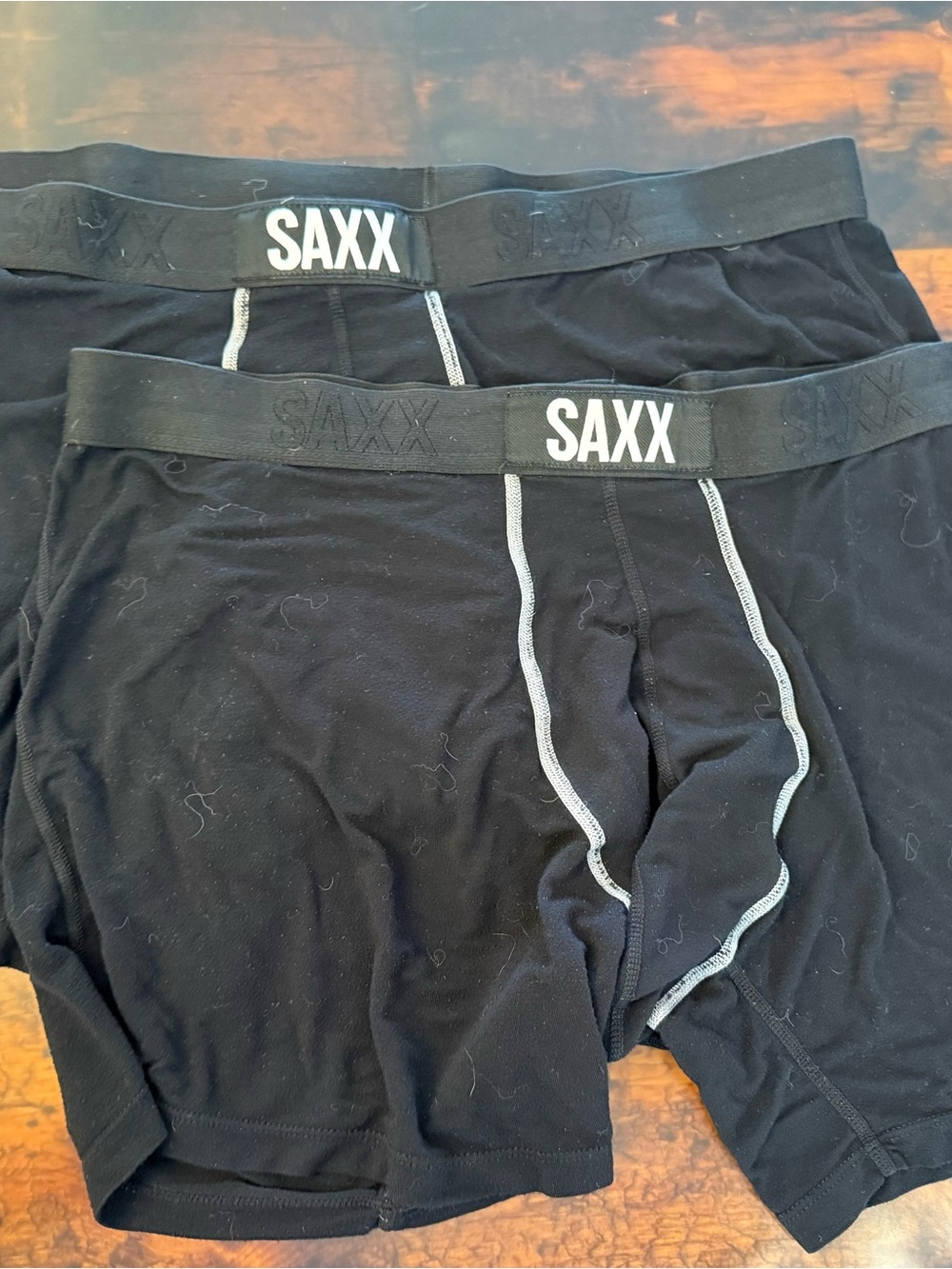 Saxx Black Boxer Briefs with Contrast Stitching - Pair
